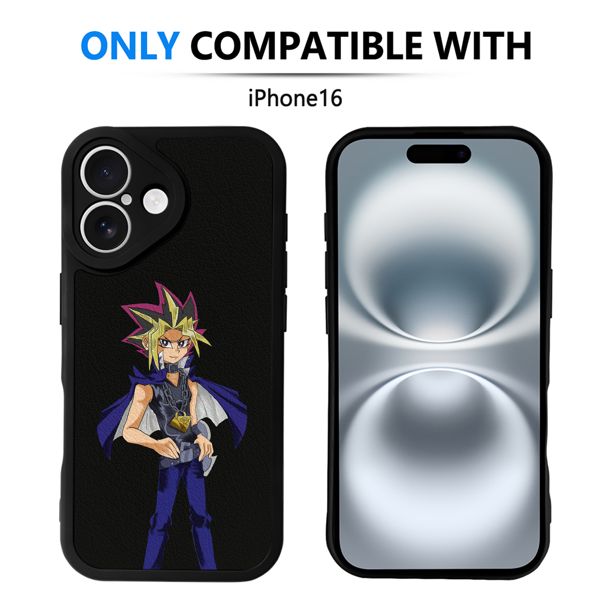 遊☆戯☆王 Yu-Gi-Oh! 【iPhone 16シリーズ対応】シリコンスマホケース（レザー調） 材質：シリコン